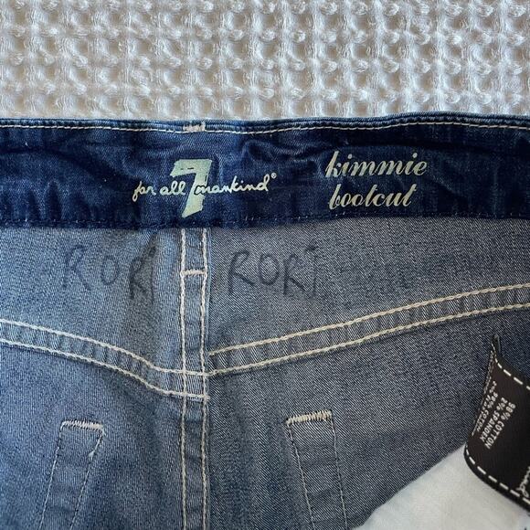 7 For All Mankind Kimmie Bootcut Dark Wash Mid Rise Jeans Size 27 - Picture 9 of 11